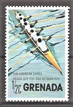 Briefmarke Grenada Mi.Nr. 701 ** Panamerikanische Sportspiele Mexiko 1975 / Rudern (Achter)