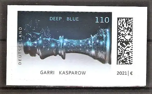 Briefmarke BRD Mi.Nr. 3641 ** (Selbstklebend aus Folienblatt) Schachcomputer Deep Blue schlägt Weltmeister Garri Kasparow 2021