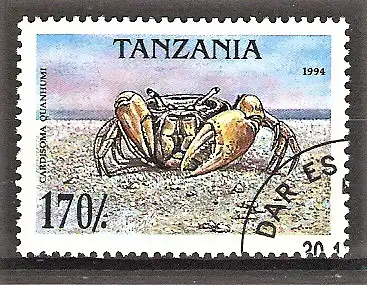 Briefmarke Tanzania Mi.Nr. 1926 o Krebstiere 1994 / Westatlantische Landkrabbe