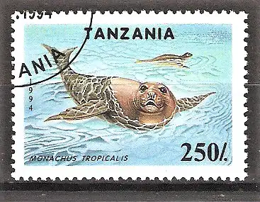 Briefmarke Tanzania Mi.Nr. 1779 o Geschützte Fauna 1994 / Karibische Mönchsrobbe