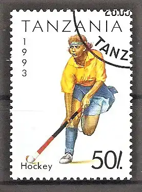 Briefmarke Tanzania Mi.Nr. 1468 o Sport 1993 / Hockey