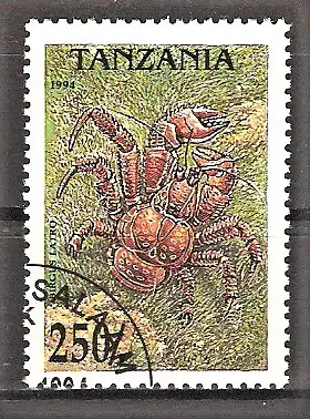 Briefmarke Tanzania Mi.Nr. 1927 o Krebstiere 1994 / Palmendieb-Krebs