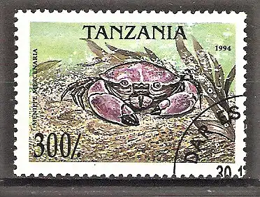 Briefmarke Tanzania Mi.Nr. 1928 o Krebstiere 1994 / Florida-Stein-Krabbe