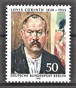 Briefmarke Berlin Mi.Nr. 509 ** 50. Todestag von Lovis Corinth 1975 / Maler und Grafiker