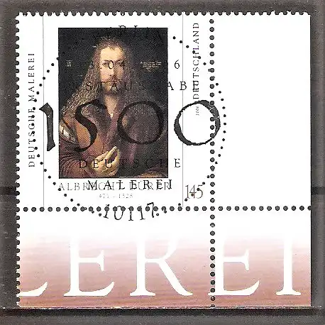 Briefmarke BRD Mi.Nr. 2531 o ESST Berlin - Bogenecke unten rechts - Albrecht Dürer 2006 / Gemälde "Selbstbildnis im Pelzrock"