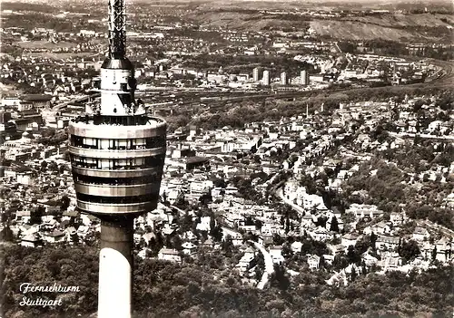 Ansichtskarte Deutschland - Stuttgart / Fernsehturm Stuttgart (gelaufen 1968 in die DDR) (1759)
