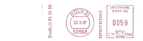 Freistempel C71 5348 Köln - Postfach 51 10 50 (#3096)