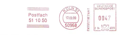 Freistempel C76 6770 Köln - Postfach 51 10 50 (#3098)