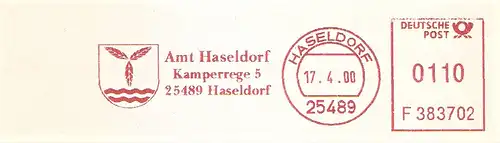 Freistempel F383702 Haseldorf - Amt Haseldorf (Abb. Wappen) (#3116)