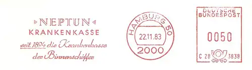 Freistempel C28 3838 Hamburg - NEPTUN KRANKENKASSE (#3134)
