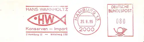 Freistempel Hamburg - HW Konserven Import (Abb. Fisch) (#3137)
