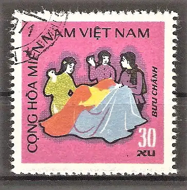 Briefmarke Vietnam - Ausgaben der Vietcong Mi.Nr. 40 o 2. Jahrestag der Proklamierung der Republik Südvietnam 1971