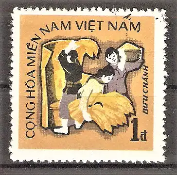 Briefmarke Vietnam - Ausgaben der Vietcong Mi.Nr. 43 o 2. Jahrestag der Proklamierung der Republik Südvietnam 1971
