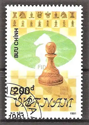 Briefmarke Vietnam Mi.Nr. 2366 o Schach 1991 / Schachfigur "Bauer"