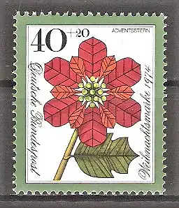 Briefmarke BRD Mi.Nr. 824 ** Weihnachten 1974 / Weihnachtsstern - Poinsettie (Euphorbia pulcherrima)