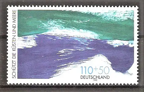 Briefmarke BRD Mi.Nr. 1989 ** Umweltschutz 1998 / Schützt die Küsten und Meere - Meereswellen