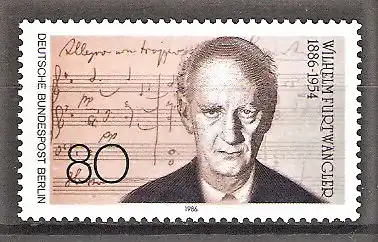 Briefmarke Berlin Mi.Nr. 750 ** 100. Geburtstag von Wilhelm Furtwängler 1986 / Dirigent und Komponist