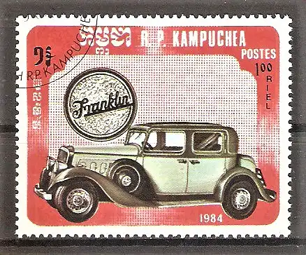 Briefmarke Kambodscha Mi.Nr. 601 o Automobile 1984 / "Franklin 1933"