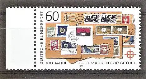 Briefmarke BRD Mi.Nr. 1395 ** Seitenrand links - 100 Jahre Briefmarkenspendeaktion für Bethel 1988