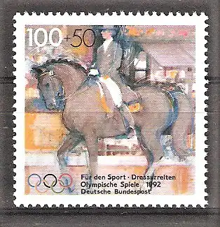 Briefmarke BRD Mi.Nr. 1594 ** Sporthilfe 1992 / Olympische Spiele - Dressurreiten