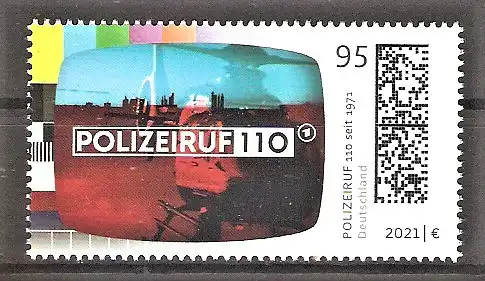 Briefmarke BRD Mi.Nr. 3638 ** Deutsche Fernsehlegenden 2021 / „Polizeiruf 110“