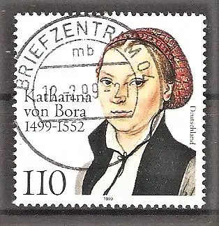 Briefmarke BRD Mi.Nr. 2029 o Vollstempel Briefzentrum 04 / 500. Geburtstag von Katharina von Bora 1999