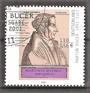 Briefmarke BRD Mi.Nr. 2169 o 450. Todestag von Martin Bucer 2001 / Reformator