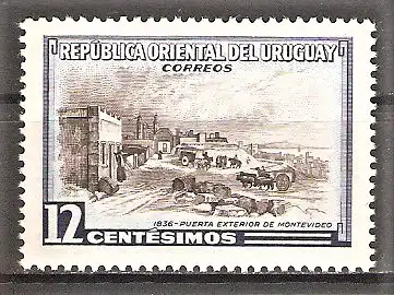 Briefmarke Uruguay Mi.Nr. 784 ** Landesmotive 1954 / Schutzmauer und Haupttor in Montevideo