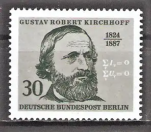 Briefmarke Berlin Mi.Nr. 465 ** 150. Geburtstag von Robert Kirchhoff 1974 / Physiker