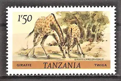 Briefmarke Tanzania Mi.Nr. 168 ** Giraffe (Giraffa camelopardalis)