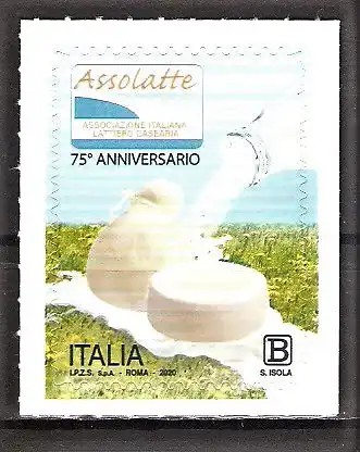 Briefmarke Italien Mi.Nr. 4218 ** (selbstklebend) 75 Jahre Italienischer Molkereiverband 2020