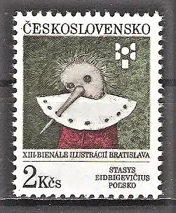 Briefmarke Tschechoslowakei Mi.Nr. 3094 ** Biennale der Kinderbuchillustrationen 1991 / „Pinocchio“ von Carlo Collodi