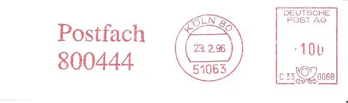 Freistempel C33 006B Köln - Postfach 80044 (TNT) (#2822)