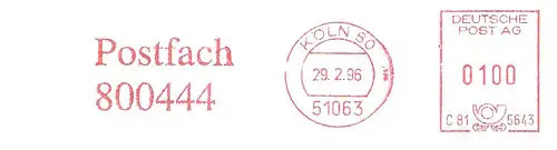 Freistempel C81 5643 Köln - Postfach 80044 (TNT) (#2821)