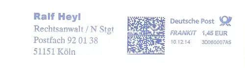 Freistempel 3D060007A5 Köln - Rechtsanwalt Heyl (#2630)