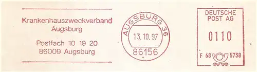 Freistempel F68 5738 Augsburg - Krankenhauszweckverband Augsburg (#3064)