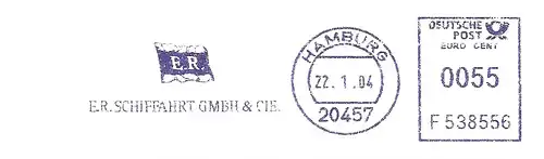 Freistempel F538556 Hamburg - E.R. Schiffahrt GmbH & Cie. (Abb. Flagge) (#3053)