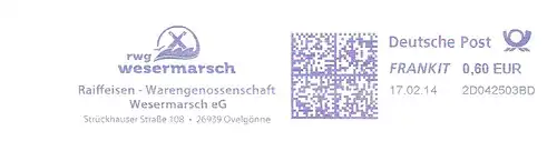 Freistempel 2D042503BD Ovelgönne - Raiffeisen Warengenossenschaft Wesermarsch eG (#3048)