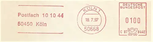 Freistempel C87 844E Köln - Postfach 10 10 44 - 50450 Köln (#2300)
