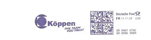 Freistempel 6D0401074C Duisburg - KÖPPEN - The Team you trust (#3044)