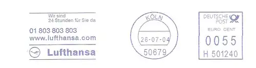 Freistempel H501240 Köln - Lufthansa - Wir sind 24 Stunden für Sie da www.lufthansa.com (#2135)