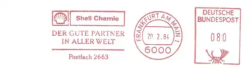 Freistempel Frankfurt am Main - Shell Chemie - Der gute Partner in aller Welt (Abb. Shell Signet) (#2996)