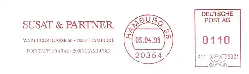 Freistempel K11 3981 Hamburg - Susat & Partner (#2934)
