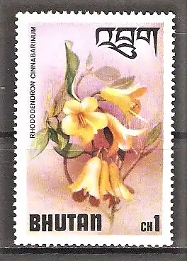 Briefmarke Bhutan Mi.Nr. 638 ** Rhododendren 1976 / Rhododendron cinnabarinum
