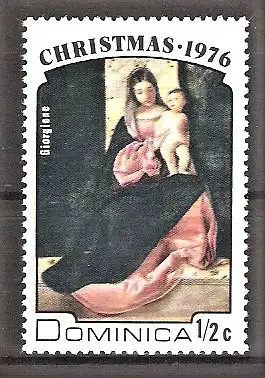 Briefmarke Dominica Mi.Nr. 505 ** Weihnachten 1976 / Madonnengemälde von Giorgione