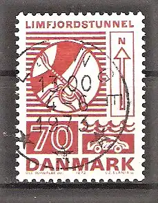 Briefmarke Dänemark Mi.Nr. 534 o Verkehrsbauten 1972 / Limfjord-Tunnel