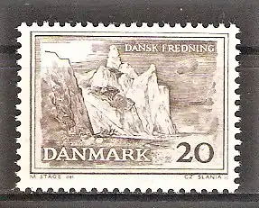 Briefmarke Dänemark Mi.Nr. 408 y ** Natur- und Denkmalschutz 1962 / Kreidefelsen der Insel Møn