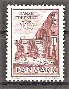 Briefmarke Dänemark Mi.Nr. 404 x ** Alte Wassermühle in Børkop Jütland 1962