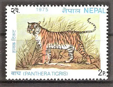 Briefmarke Nepal Mi.Nr. 319 ** Naturschutz 1975 / Bengalischer Tiger (Panthera tigris tigris)