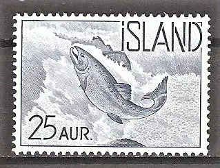 Briefmarke Island Mi.Nr. 335 ** Einheimische Fauna 1959 / Atlantischer Lachs (Salmo salar)